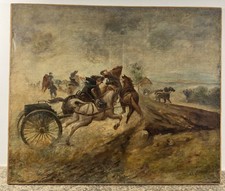 Huile / toile signée guerre