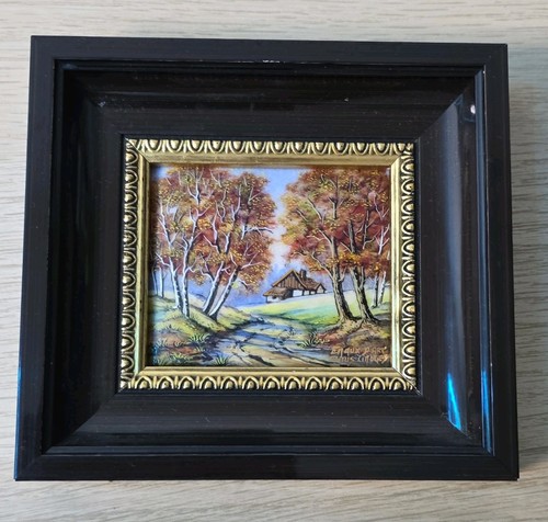 Peinture paysage encadrée