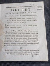 VENTE MOBILIER TUILERIES ET RELIGIEUX 1792 Décret Révolution Députés