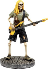 Day of the Dead Skeleton Bass Guitar Player Hell Rock Band Concert Figurine Unde