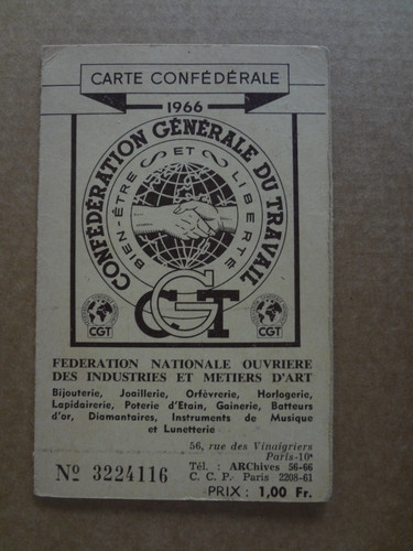 Ancienne carte syndicat cgt - carte,