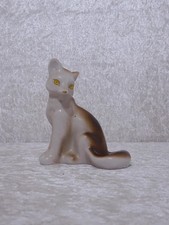 Figurine Chat Design En Porcelaine Polonne Ukraine - Vintage - 10,5 Cm