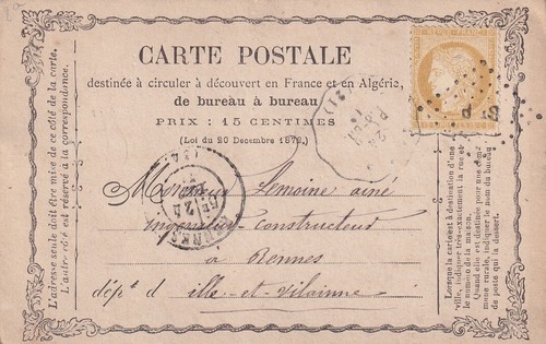 Carte postale precurseur - postale,