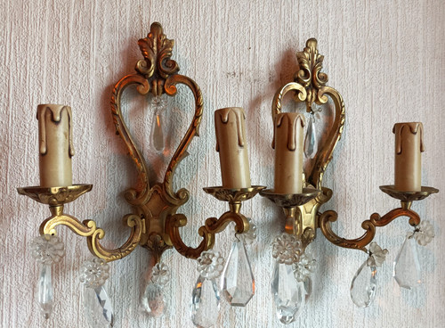 Paire appliques bronze - d'appliques,