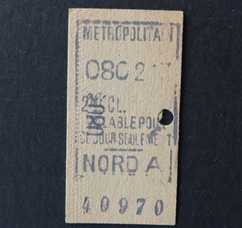Ancien ticket paris - ancien, métro
