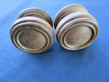 2 gros boutons bois naturel tiroirs commode meuble Diamètre 5 cm ancien