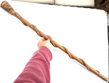 CANNE DE POILU TÊTE HOMME A LA MOUSTACHE & SERPENT WW1 TRENCH ART WOOD CANE