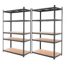 2x Rayonnage d'atelier étagère stockage charge lourde 200x100x60cm anthracite
