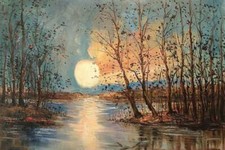 paysage reflet de lune d'apres