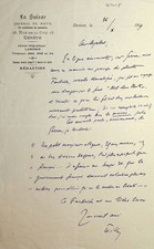 ✒ L.A.S Henry WILLY GAUTHIER VILLARS écrivain à l'écrivain Jean AJALBERT 1919