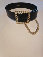 Ceinture femme noir et doré - Style large