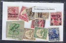 Allemagne colonies 10 timbres différents