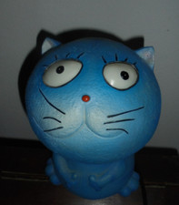 Veilleuse pour enfant  chat bleu   lampe de nuit  chat comic  BD vintage