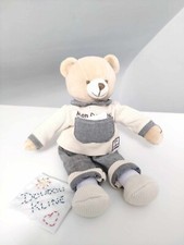 Doudou Pantin Ours Gris Beige Mouchoir Poche Mon Doudou - Doudou Et Compagnie