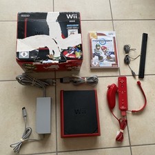 Console Nintendo Wii Mini Rouge Pack Mario Kart Cable Manette + Boîte D’origine