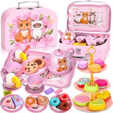 50PCS Service à Thé pour Enfants Dînette et Son Coffret Jouet Dinette Enfant ...