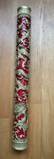 Colonne de décoration chinoise avec dragon - 82 cm - 3,5 kg - doré et rouge