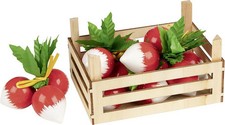 Accessoires de cuisine - Radis dans une cagette en bois