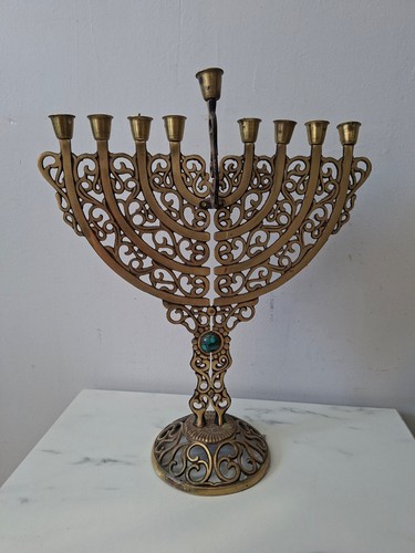 Menorah chandelier laiton - chandelier, 9
