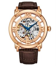 Montre Pour Homme Stuhrling 3964L 2 Automatique Squelette En Cuir Marron