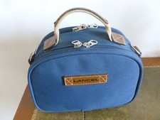 LANCEL TROUSSE VANITY CASE EN TOILE BACHE BLEU PETROLE BON ETAT
