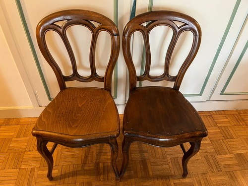 Paire chaises anciennes - paire, de