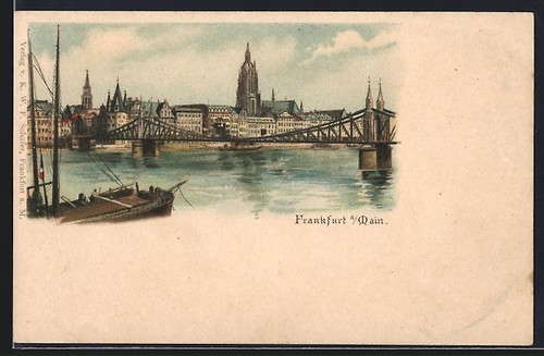 Lithographie vieux francfort - lithographie, vieux-francfort