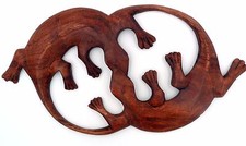 Sculpture double gecko lézard