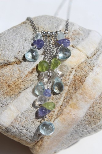 Collier pendentif pierre - collier, en