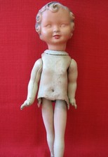 POUPEE GEGE  35 CM EN BOIS ET COMPOSITE  MARCHEUSE DE GUERRE VERS 1938