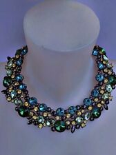Collier Zara Statement Rhinestone Floral Necklace Crystal RARE Cadeau Noel Fêtes