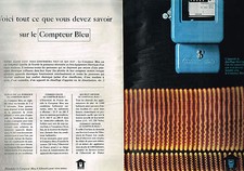 PUBLICITE ADVERTISING  1963   EDF   le compteur bleu  ( 2 pages)