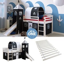 Lits superposé 90x200 cm Cadre de Lit d'enfant Tunnel Tour Pirate Homestyle4u