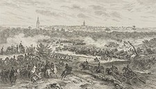 Napoléon Bonaparte Empire Bataille Archa 1805 près Augsbourg Allemagne c 1840