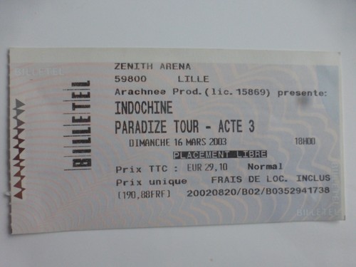 Indochine ticket concert - indochine,