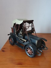 Réplique voiture ancienne de collection en tôle grise 30 cm