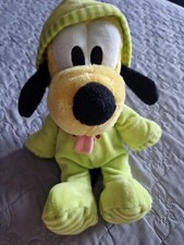 Peluche doudou chien pluto en pyjama vert DISNEY NICOTOY SIMBA Mickey env 26 cm