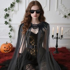 Cape gothique d'Halloween avec jupe en tulle, légère et polyvalente, 45