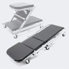 Chariot Visite Mecanicien Garage Siege Atelier Chaise Longue 90x41,5x12,5 150 Kg