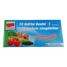 15 Sacs de Congélation 1 Litre avec Fermeture Zip Sachet Alimentaire 18 x 20 cm