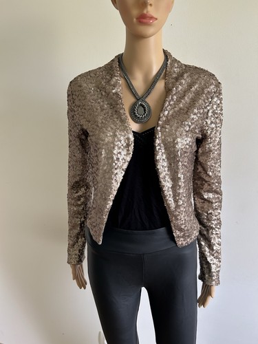 Veste courte dorée sequins - courte,
