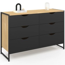 Commode 6 tiroirs noirs BOSTON