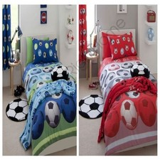 Catherine Lansfield Football Housse Couette - Enfants Simple Double Rouge ou