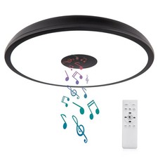 Noir Plafonnier LED étanche lampe musicale avec Haut - parleur Bluetoothavec ...