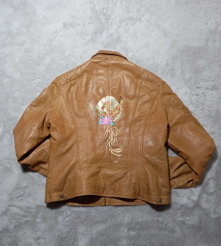 Veste cuir redskins camel - veste,