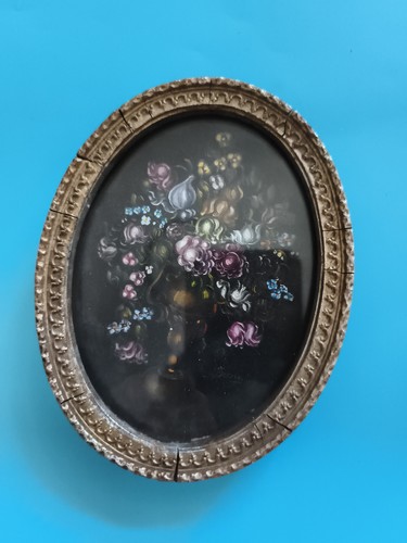 Tableau miniature ancien ovale