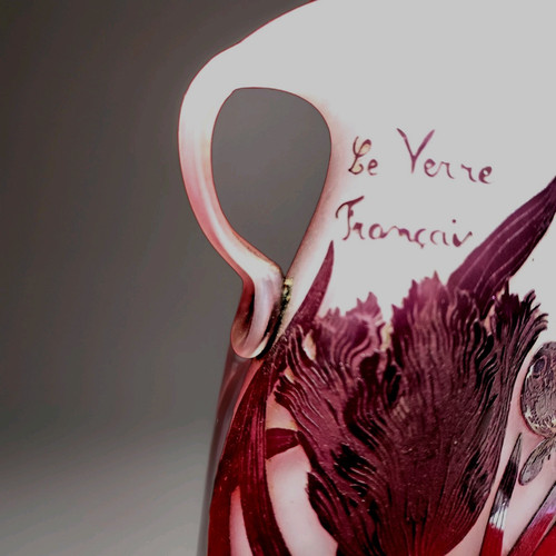 Vase signé verre - vase, français