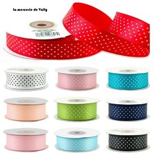 Ruban satin simple face a pois 25 mm de large