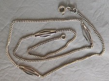 COLLIER ANCIEN CHAÎNE GOURMETTE FEMME ENFANT 38 cm ARGENT MASSIF 835 NECKLACE