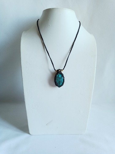 Collier pierre turquoise bleu - collier,